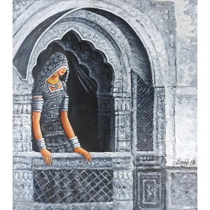 Bandah Ali, 32 x 36 Inch, Acrylic on Canvas, Figurative-Painting, AC-BNA-162